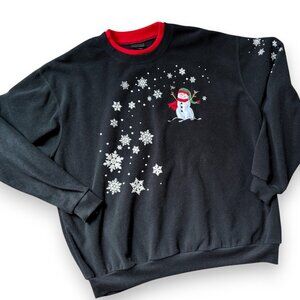 Snowman mock neck ladies fleece sweatshirt size 2X Kitchy Ugly Christmas Grandma